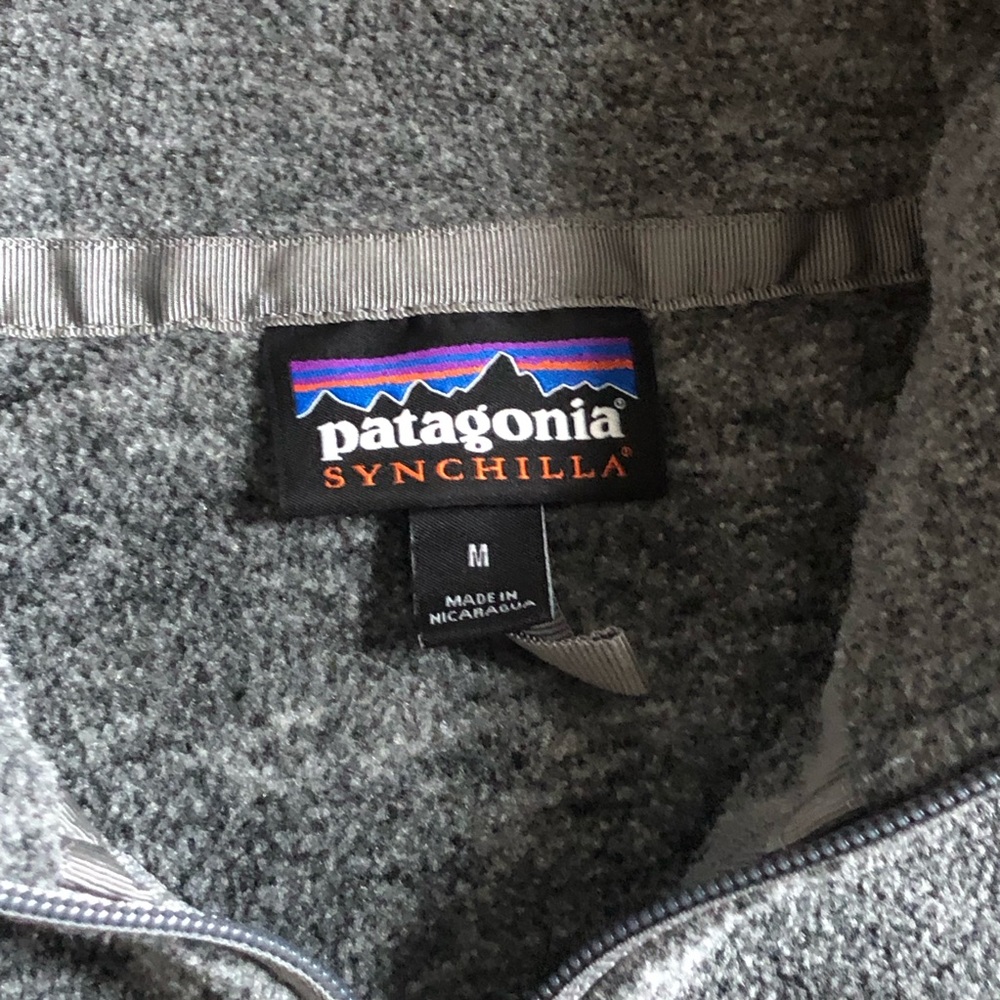 Patagonia Synchilla Charcoal Fleece Zip Up Vest Gorpcore Cabincore Base Layer - Picture 2 of 8